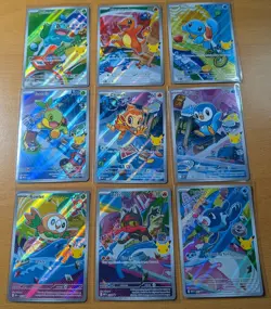 Pokemon First Partner Illustration Series 1 Collection - Complete Full Set Of 9 - Image 1