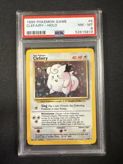 1999 Pokemon Game Clefairy Holo #5 PSA 8 NM-MT Base Set - Image 1