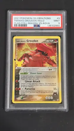 PSA 9 Team Magma's Groudon 9/95 Celebrations Classic Collection Pokemon 2021 - Image 1