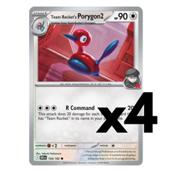 4x Team Rocket's Porygon2 - 154/182 - SV10: Destined Rivals Pokemon Playset x4 - Image 1