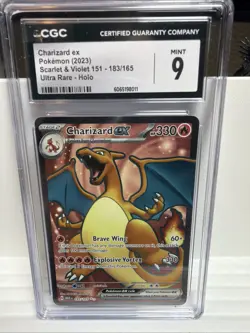 Pokemon Charizard EX Scarlet & Violet 151 Ultra Rare Holo Card #183/165 CGC 9 - Image 1