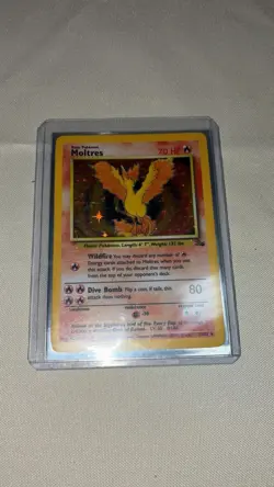 Pokemon TCG Moltres Fossil Holo Card 12/62 1999 Near Mint/Lightly Played - Image 1