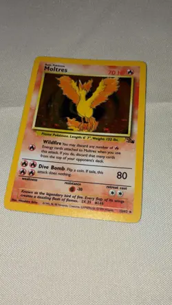 Pokemon TCG Moltres Fossil Holo Card 12/62 1999 Near Mint/Lightly Played - Image 2