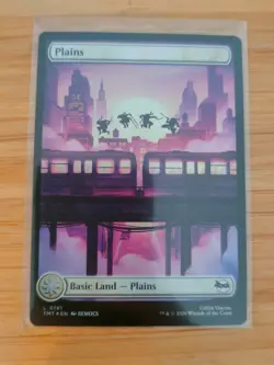 MTG Plains (FOIL Full Art) 0191 Teenage Mutant Ninja Turtles M/NM Free UK P&P - Image 1