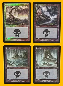 MTG SWAMP (Foil) (x4) Invasion (OldManMTG 011-911) - Image 1