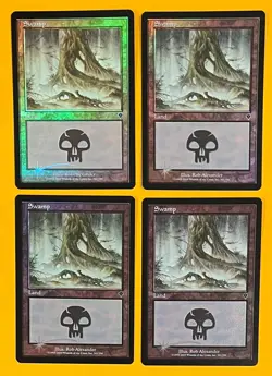 MTG SWAMP (Foil) (x4) Invasion (OldManMTG 011-916) - Image 1