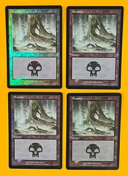 MTG SWAMP (Foil) (x4) Invasion (OldManMTG 011-917) - Image 1