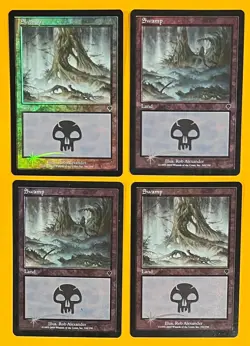MTG SWAMP (Foil) (x4) Invasion (OldManMTG 011-920) - Image 1