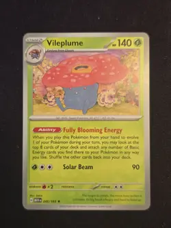 Vileplume 045/165 Pokemon Scarlet Violet 151 Rare Deck Exclusive Non-Holo Card - Image 1