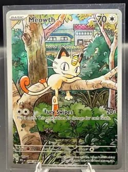 2025 Pokemon Phantasmal Flames Meowth #106 Illustration Rare 106/094 - Image 1