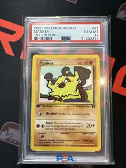 Pokemon Mankey 2000 Team Rocket 1st Edition #61 PSA 10 Gem Mint - Image 1