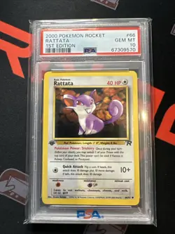 2000 Pokemon Team Rocket First Edition Rattata #66/82 PSA 10 GEM MINT - Image 1
