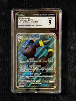 Umbreon GX 142/149 Full Art CGC 9 Pokemon Sun & Moon 2017 TCG - Image 1