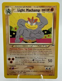 Light Machamp 25/105 Neo Destiny Rare Pokemon TCG - Image 1