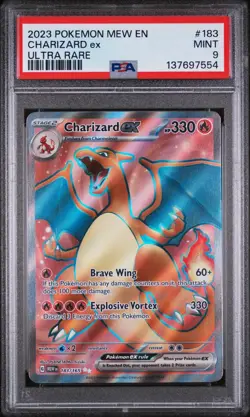 CHARIZARD EX #183 ULTRA RARE FULL ART 2023 POKEMON MEW SCARLET VIOLET 151 PSA 9 - Image 1