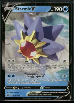 Starmie V 030/189 Holo V Rare Astral Radiance Pokemon Near Mint - Image 1