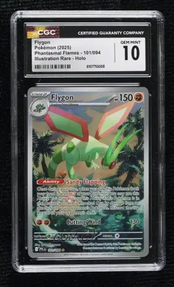 Flygon Illustration Rare Pokemon Mega Evolution Phantasmal Flames PFL CGC 10 - Image 1