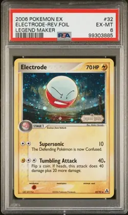 Pokemon - Electrode 32/92 Reverse Holo - POP 10 - 2006 EX Legend Maker - PSA 6 - Image 3