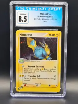2003 Pokemon Ex Ruby & Sapphire Manectric-Holo Ruby & Sapphire CGC 8.5 - Image 1