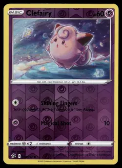 Clefairy 074/192 Common Rebel Clash Pokemon Reverse Holo NM/M - Image 1