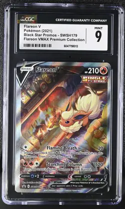 Flareon V SWSH179 Vmax Premium Collection Black Star Promos Pokemon CGC 9 Mint - Image 1