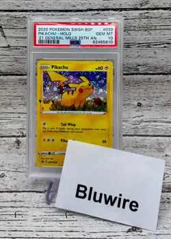 2020 Pokemon SWSH Black Star Promo Pikachu General Mills 25th Holo #039 PSA 10 - Image 2