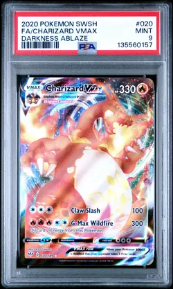 2020 POKEMON SWORD & SHIELD DARKNESS ABLAZE #020 FULL ART/CHARIZARD VMAX PSA 9 - Image 1