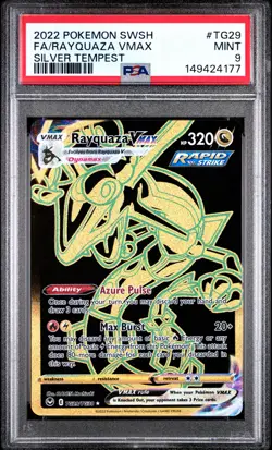 2022 POKEMON SWORD & SHIELD SILVER TEMPEST #TG29 FULL ART/RAYQUAZA VMAX PSA 9 - Image 1