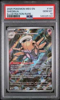 SHEDINJA #144 PSA 10 Illustration Rare 2025 Mega Evolution EN Pokemon - Image 1