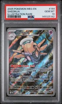 SHEDINJA #144 PSA 10 Illustration Rare 2025 Mega Evolution EN Pokemon - Image 5