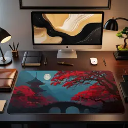 MTG Playmat | Japanese Night Themed Playmat | Unofficial MTG Playmat - Image 2