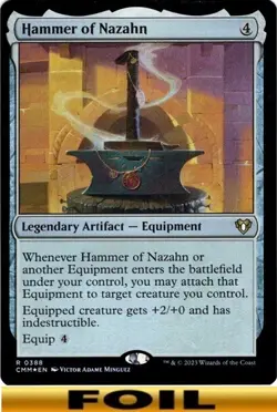 1x - Hammer of Nazahn - FOIL #388 - Commander Masters - NM MTG - Image 1