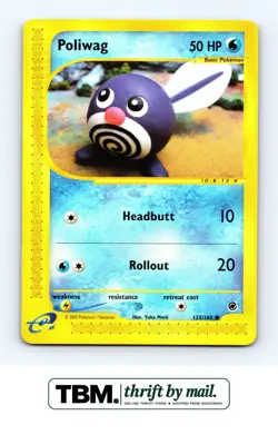 2002 Pokemon Expedition #125/165 Poliwag - Image 1