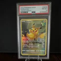 Pokemon TCG Crown Zenith Pikachu GG30/GG70 Full Art Holo PSA 8 - Image 1