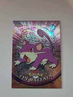 Rattata #19 LP Pokemon Topps Silver Holo Card Black Logo TV Animation Edition - Image 1