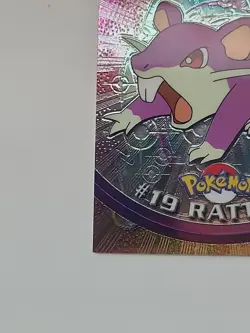Rattata #19 LP Pokemon Topps Silver Holo Card Black Logo TV Animation Edition - Image 2