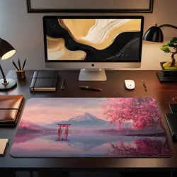 MTG Playmat | Mt. Fuji Cherry Blossom Themed Playmat | Unofficial MTG Playmat - Image 2