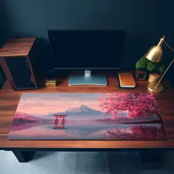 MTG Playmat | Mt. Fuji Cherry Blossom Themed Playmat | Unofficial MTG Playmat - Image 3