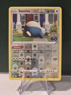 Snorlax 055/078 Reverse Holo Rare Holofoil Pokemon GO Pokemon TCG Card LP - Image 1