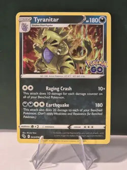 Tyranitar 043/078 Holo Rare Sword & Shield Pokemon GO Pokemon TCG Card LP - Image 1
