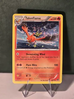 Talonflame 28/146 Holo Swirl Rare XY Base Set Galaxy Foil Pokemon Card MP - Image 1