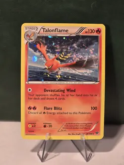 Talonflame 28/146 Holo Swirl Rare XY Base Set Galaxy Foil Pokemon Card MP - Image 2