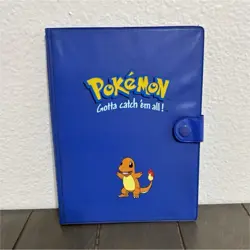 Pokemon Charmander Blue Ring Binder Album 4-Pocket Side-Loading Standard Cards - Image 1