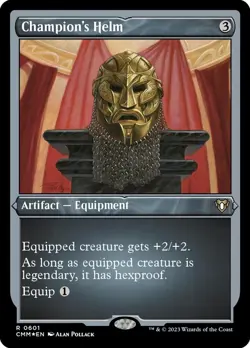 1x - Champion's Helm - ETCHED FOIL #601 - Commander Masters NM MTG - Image 1