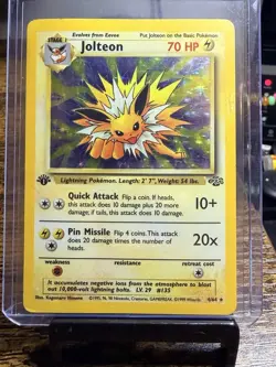 Pokemon Jolteon 4/64 Jungle 1st Edition Holo Rare English 1999 Card - Image 1