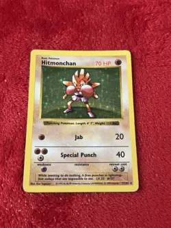 Hitmonchan 007/102 Base Set (Shadowless) Holo Wotc Pokemon Card Played - Image 1