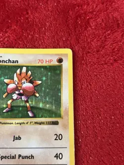 Hitmonchan 007/102 Base Set (Shadowless) Holo Wotc Pokemon Card Played - Image 2