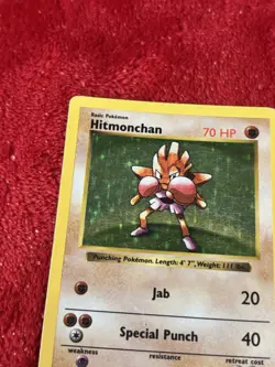 Hitmonchan 007/102 Base Set (Shadowless) Holo Wotc Pokemon Card Played - Image 3
