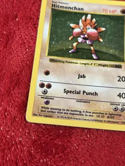 Hitmonchan 007/102 Base Set (Shadowless) Holo Wotc Pokemon Card Played - Image 4
