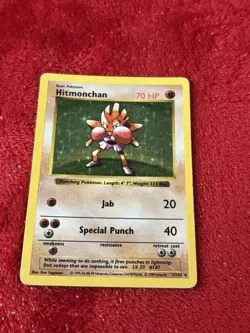Hitmonchan 007/102 Base Set (Shadowless) Holo Wotc Pokemon Card Played - Image 5